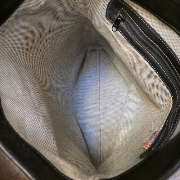 VTG Dooney and Bourke Black leather 2 Handle Tote Panama Collection 1980's - Picture 9 of 16